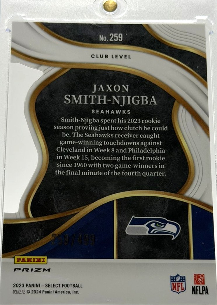 Jaxon Smith-Njigba 2023 Panini Select back
