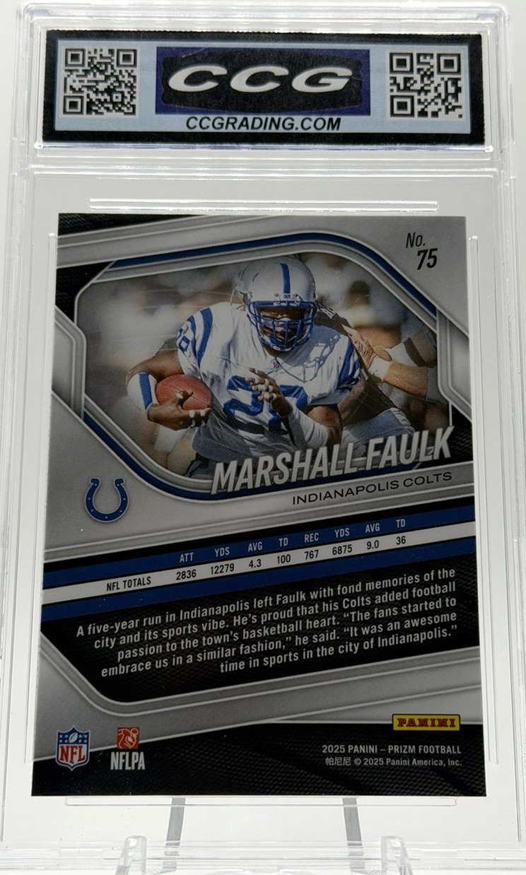 Marshall Faulk 2025 Panini Prizm back