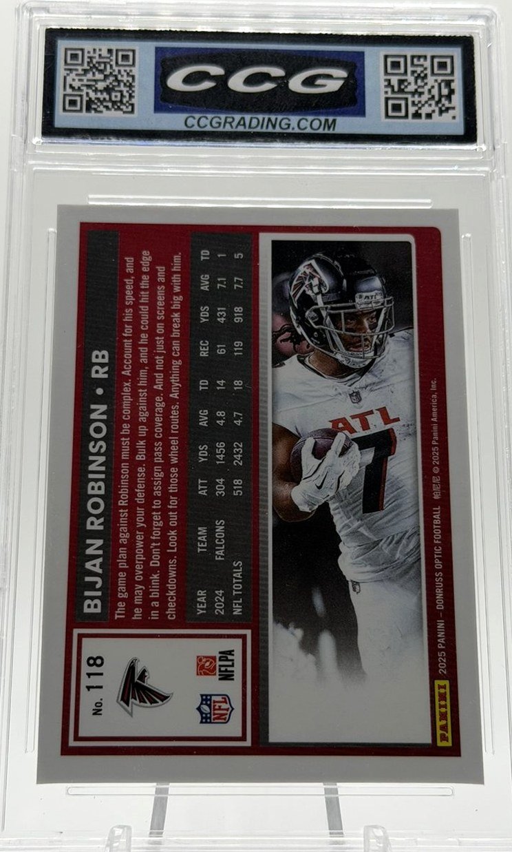 Bijan Robinson 2025 Donruss Optic back