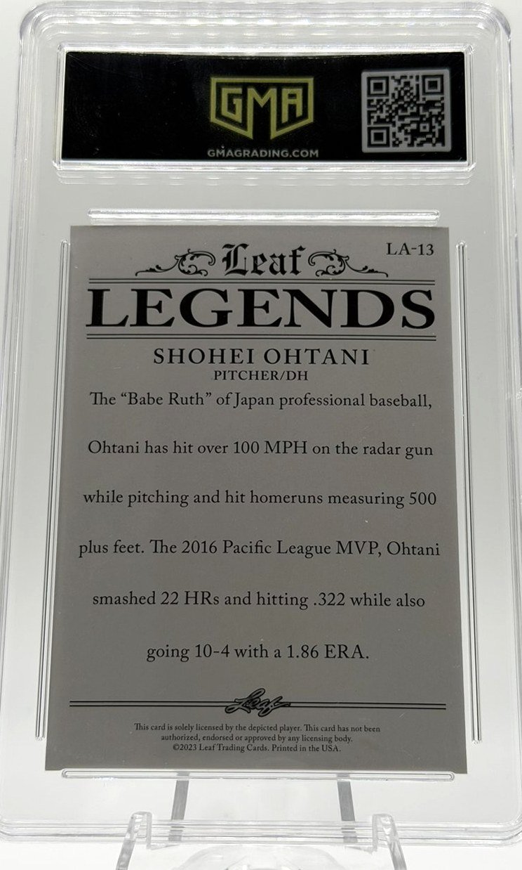 Shohei Ohtani 2023 Leaf Legends back
