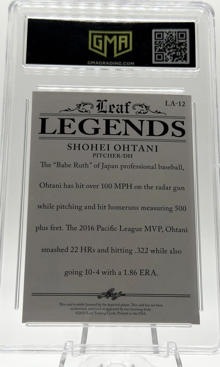 Shohei Ohtani 2023 Leaf Legends back