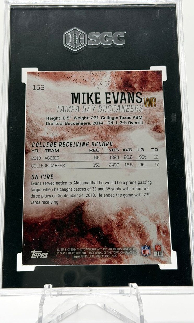 Mike Evans 2014 Topps Fire back