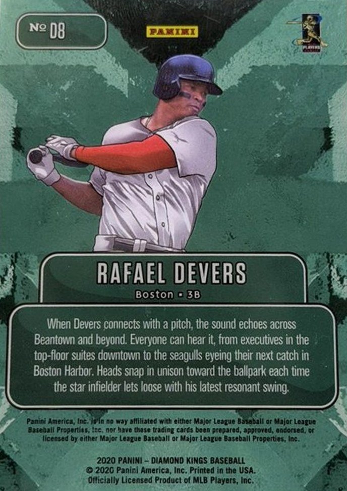Rafael Devers 2020 Panini Diamond Kings back