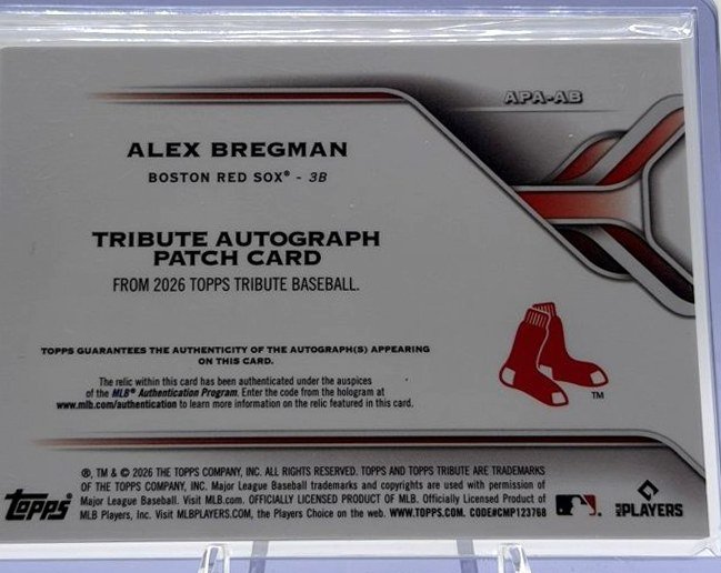 Alex Bregman 2026 Topps Tribute back