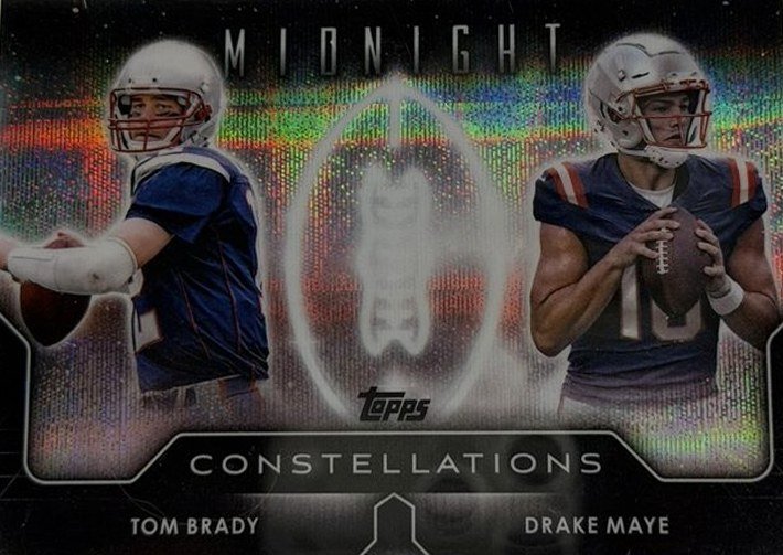 Drake Maye & Tom Brady 2024 Topps Midnight front