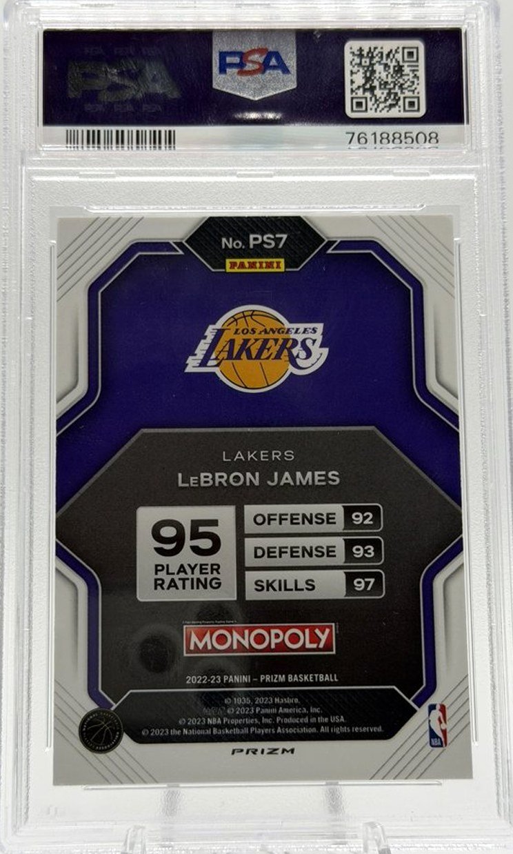 LeBron James 2022 Panini Prizm Monopoly back