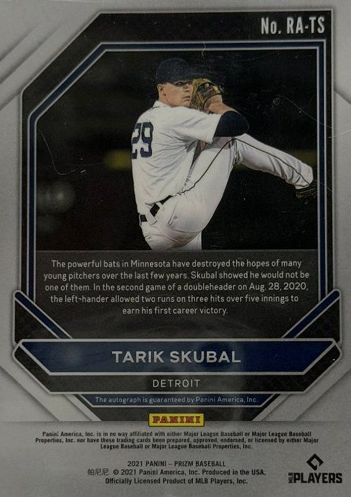 Tarik Skubal 2021 Panini Prizm back