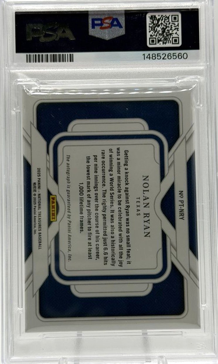 Nolan Ryan 2025 Panini National Treasures back