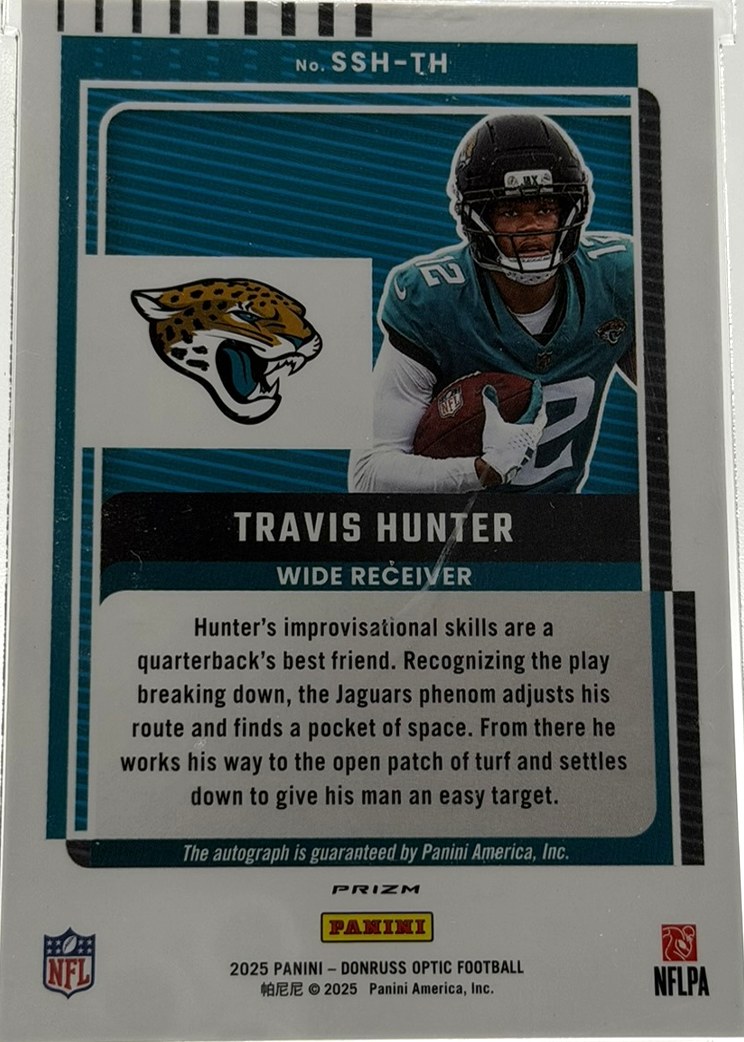 Travis Hunter 2025 Donruss Optic back