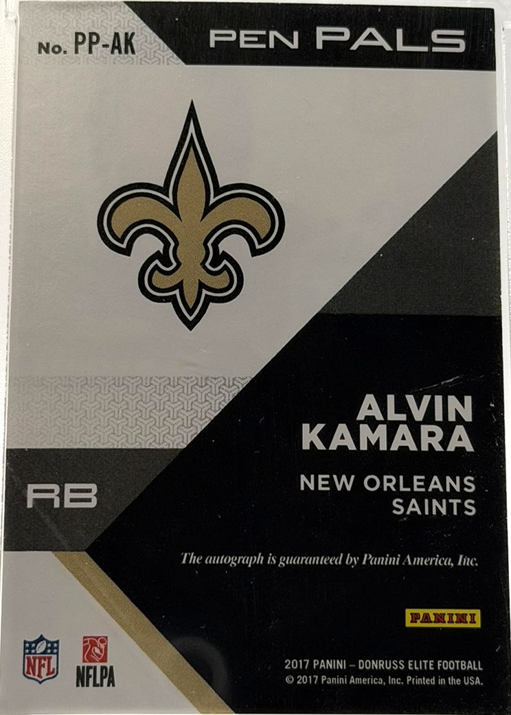 Alvin Kamara 2017 Donruss Elite back