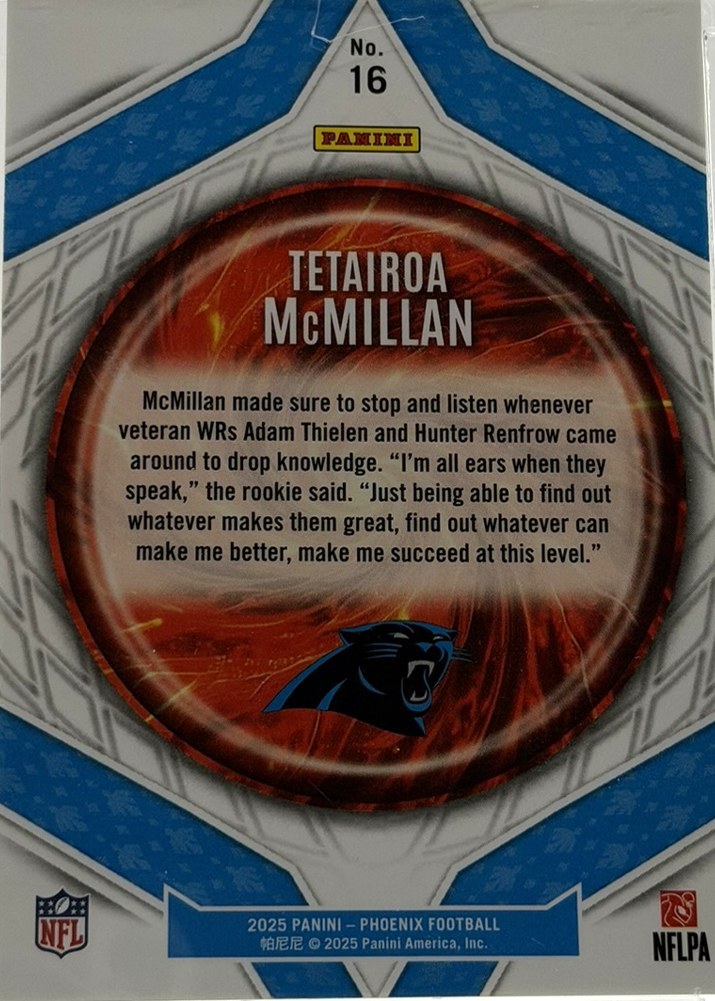 Tetairoa McMillan 2025 Panini Phoenix back