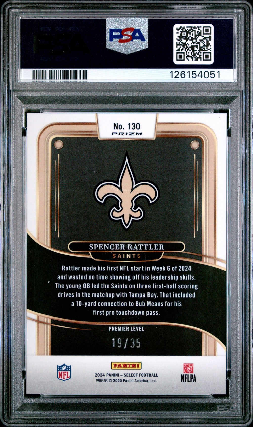 Spencer Rattler 2024 Panini Select back