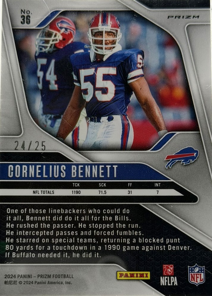 Cornelius Bennett 2024 Panini Prizm back