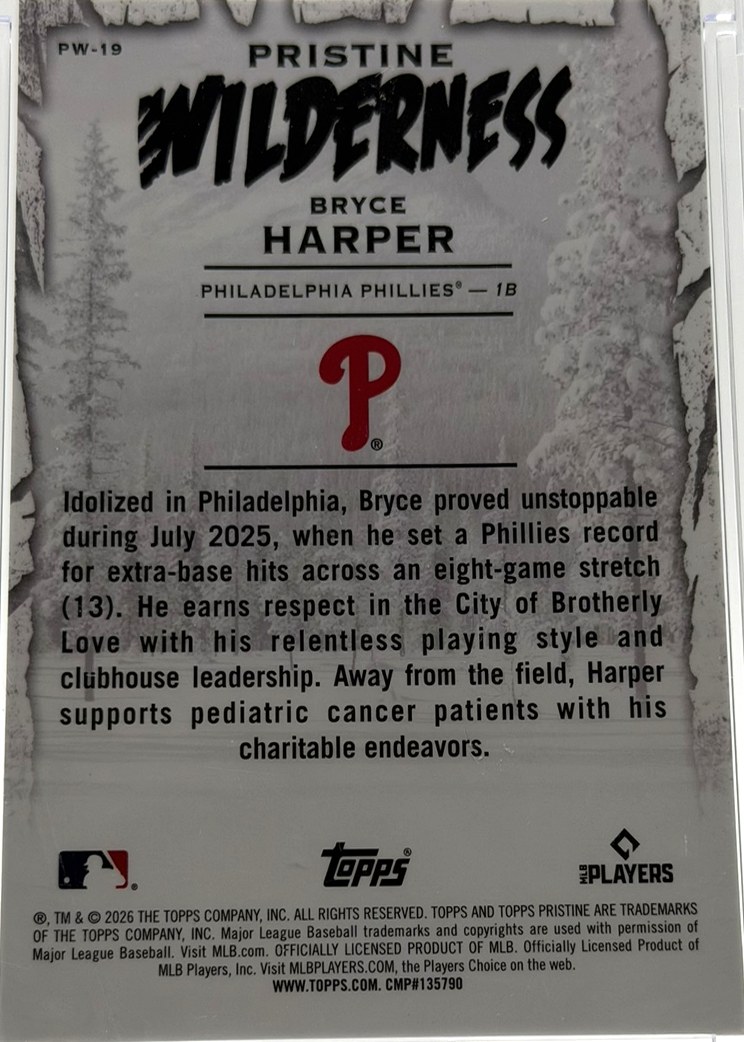 Bryce Harper 2026 Topps Pristine back
