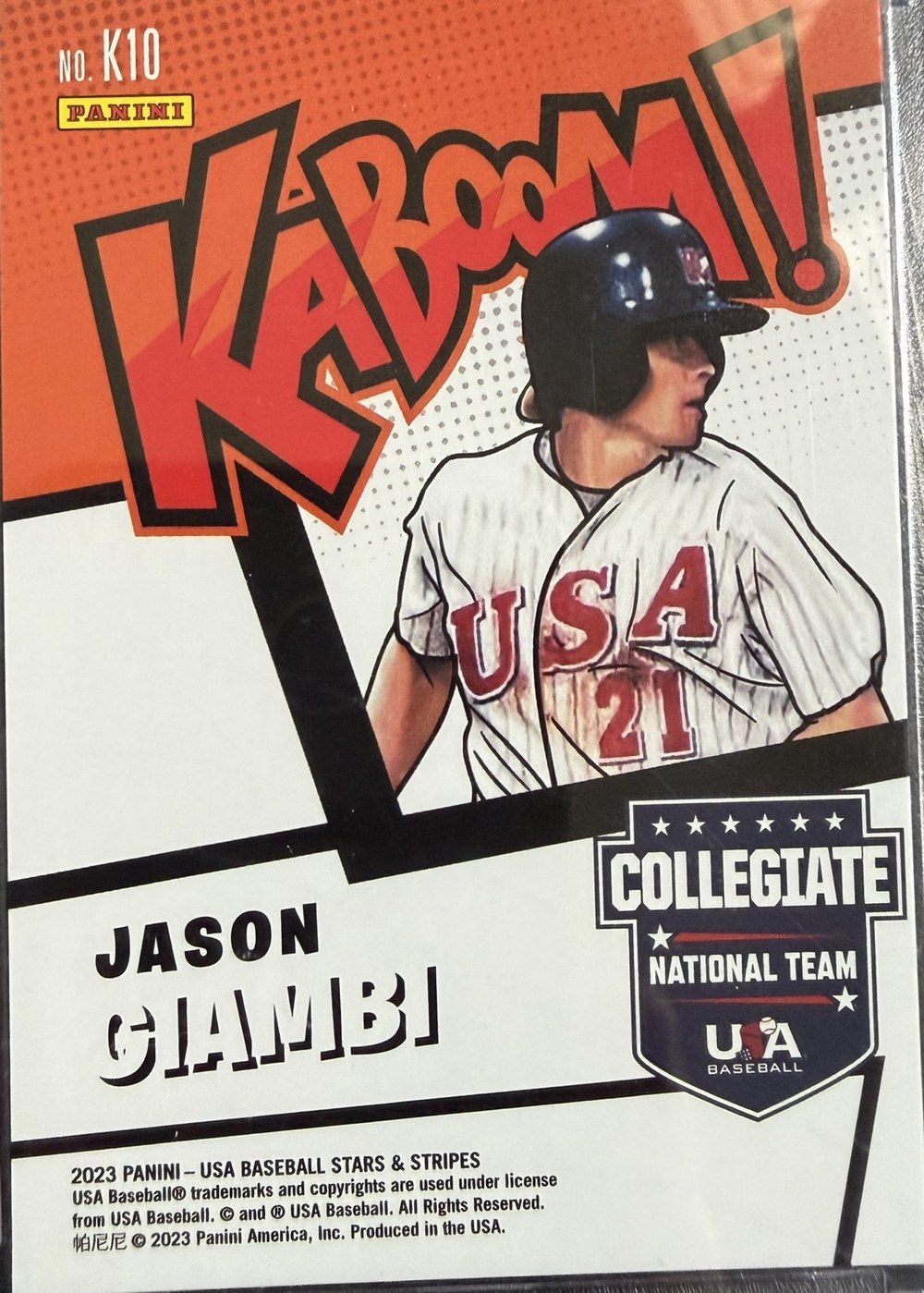 Jason Giambi 2023 Panini USA Baseball Stars & Stripes back