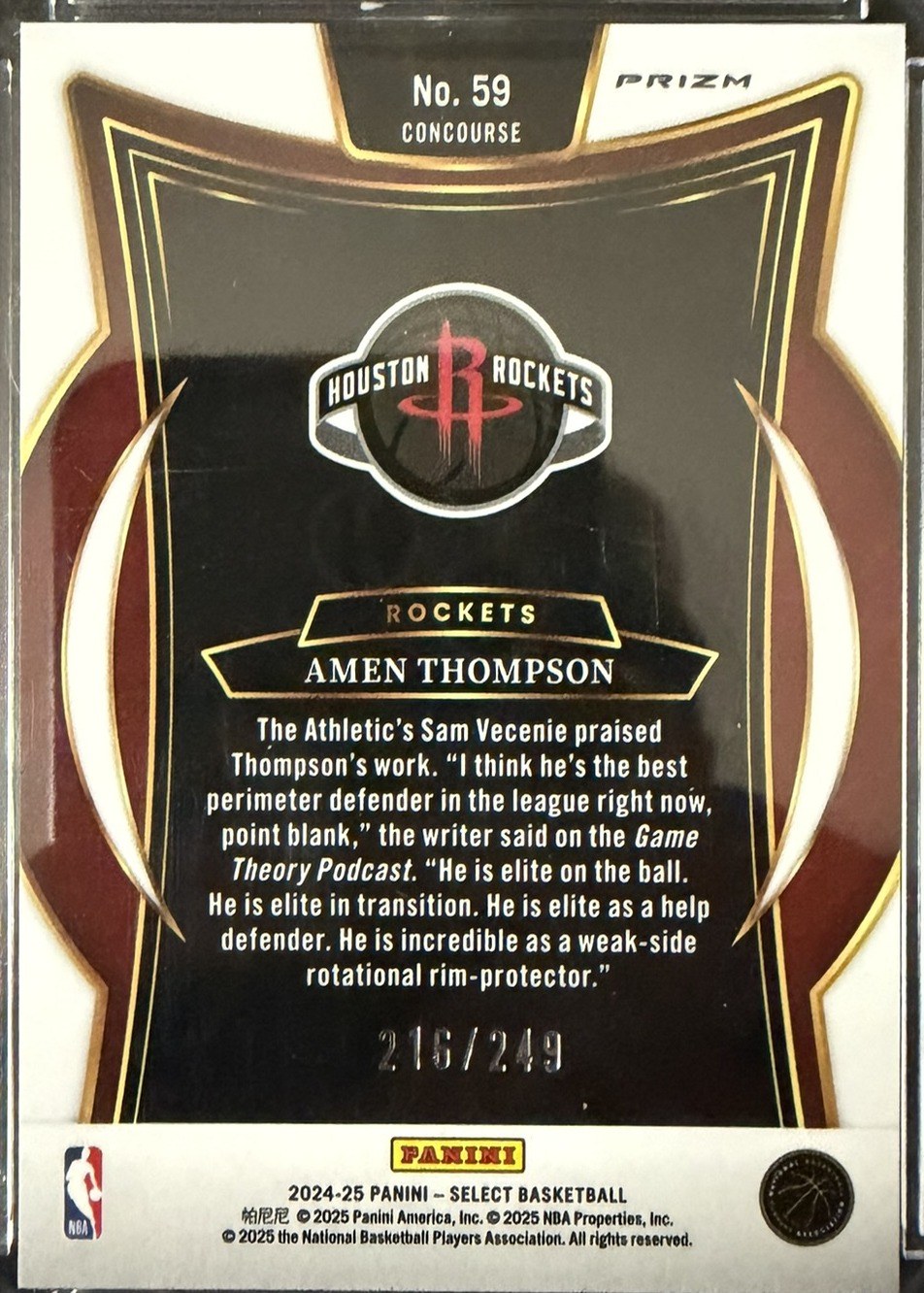 Amen Thompson 2024 Panini Select back