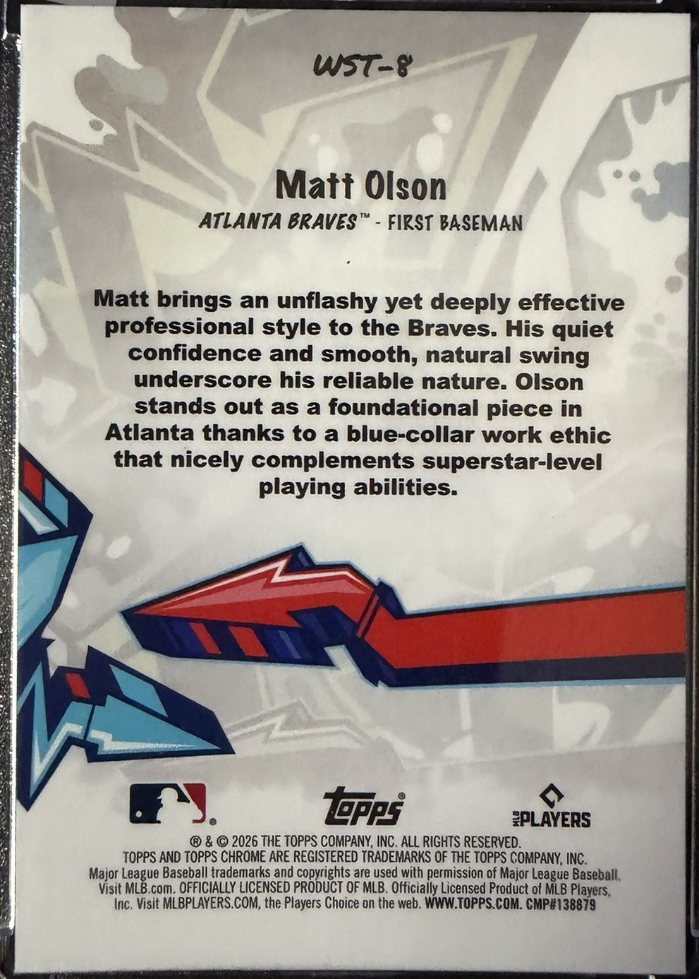 Matt Olson 2026 Topps Chrome back