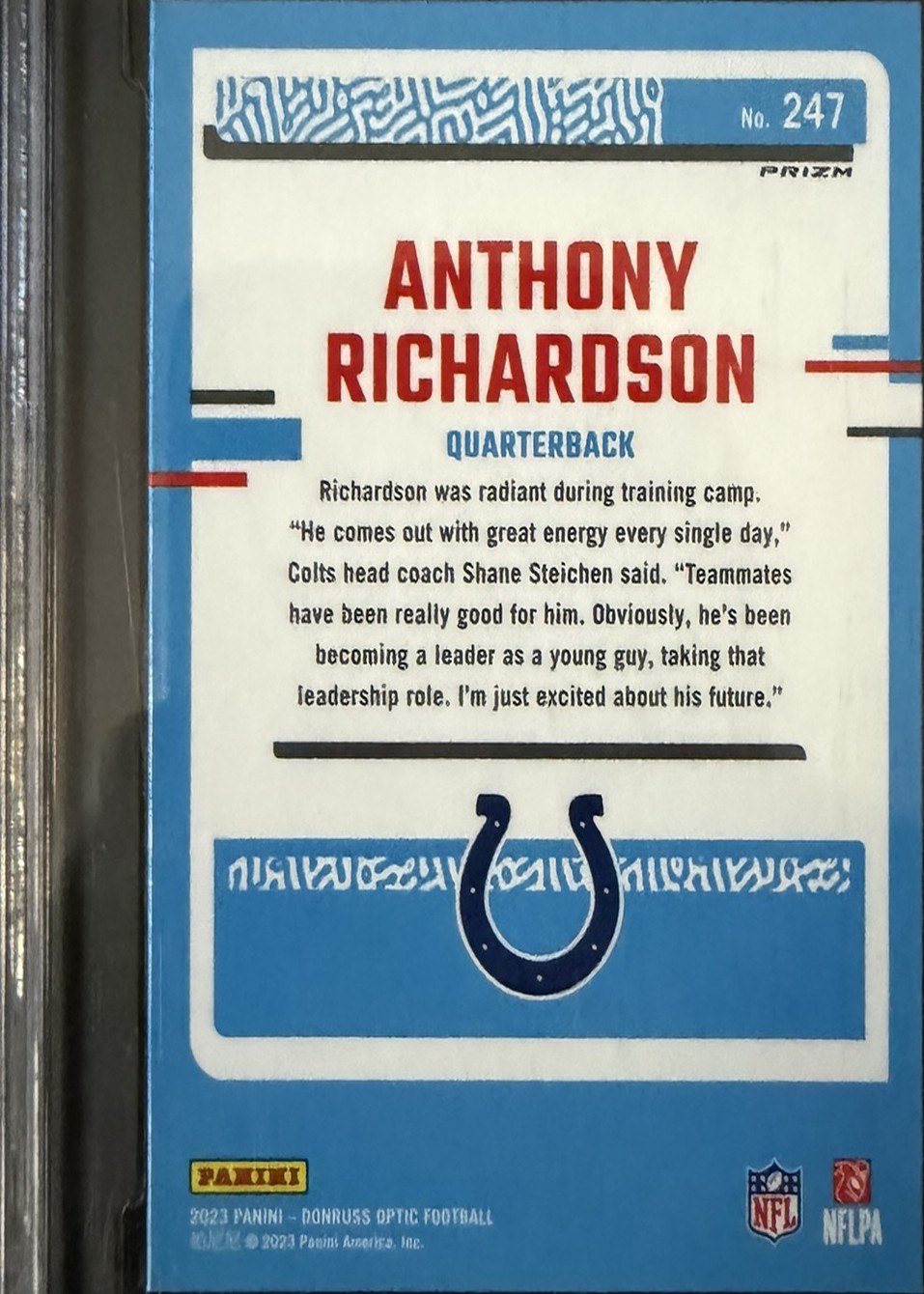 Anthony Richardson 2023 Panini Donruss Optic back