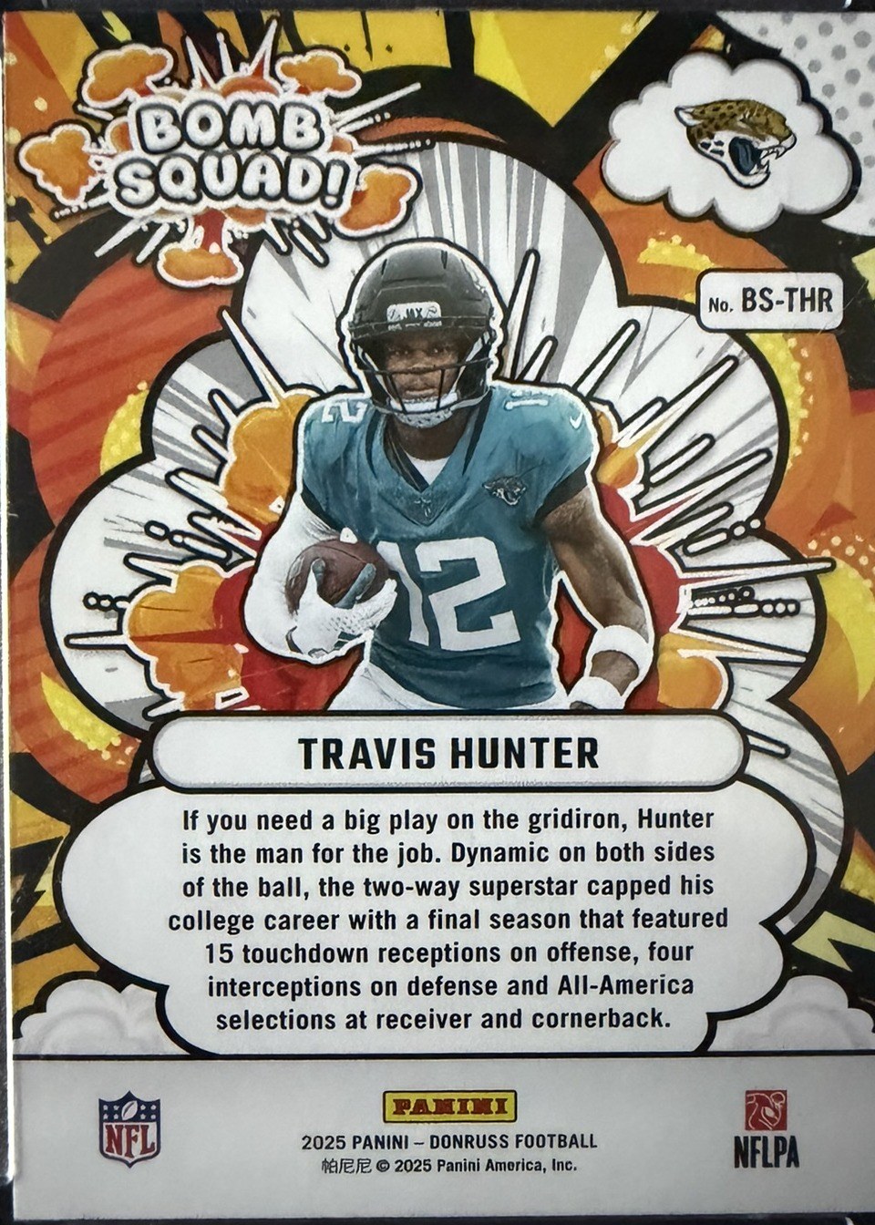 Travis Hunter 2025 Panini Donruss back