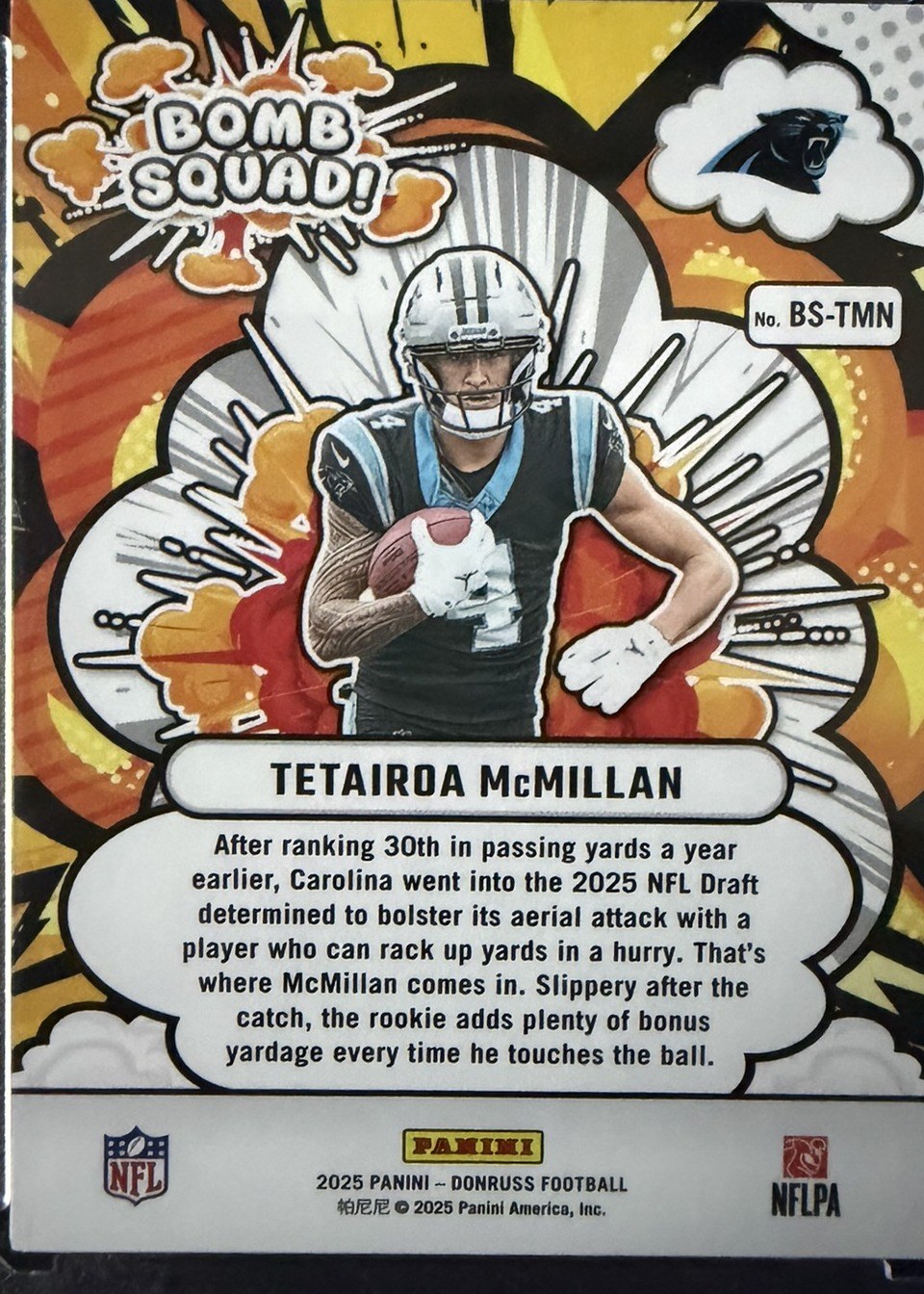 Tetairoa McMillan 2025 Panini Donruss back