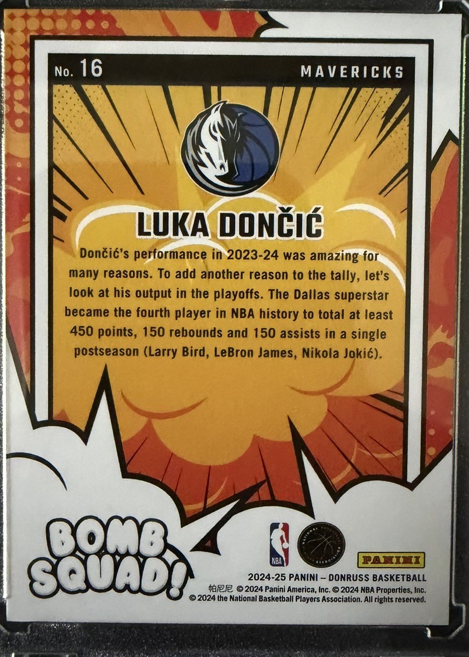 Luka Doncic 2024 Panini Donruss back