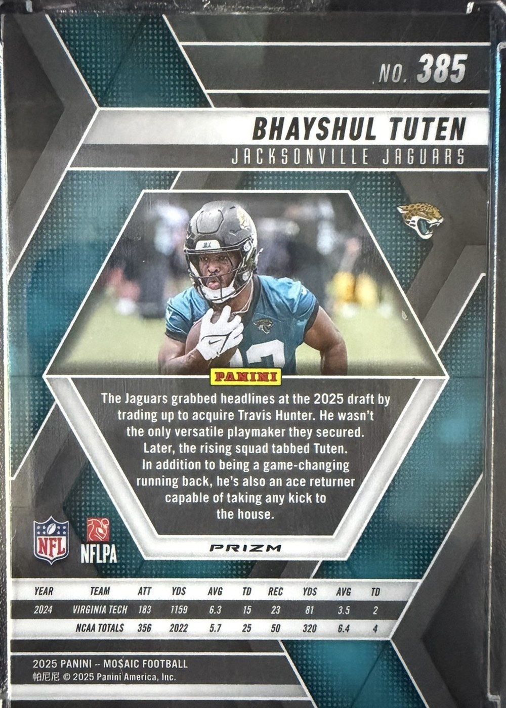 Bhayshul Tuten 2025 Panini Mosaic back