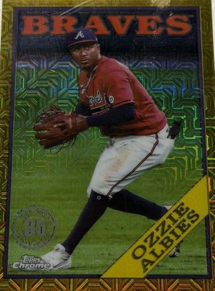 Ozzie Albies 2023 Topps Series 2 1988 Topps Chrome Silver Pack Gold Refractor /50
