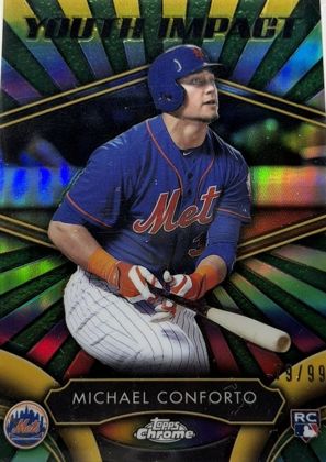 Michael Conforto 2016 Topps Chrome Youth Impact Green Refractor /99