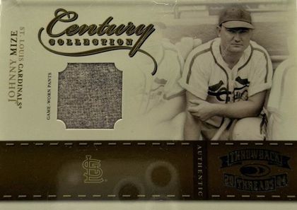 Johnny Mize 2004 Donruss Throwback Threads Century Collection Material /250
