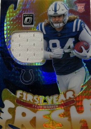 Tyler Warren 2025 Donruss Optic First Year Fresh Blue Hyper