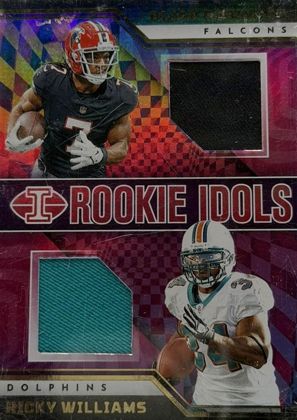 Bijan Robinson & Ricky Williams 2023 Panini Illusions Rookie Idols Dual Memorabilia