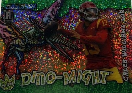 Caleb Williams 2023 Wild Card Alumination Dino-Might Green Sparkle /10