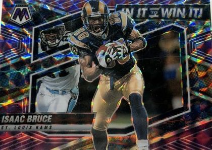 Isaac Bruce 2022 Panini Mosaic In It To Win It Purple Mosaic /49
