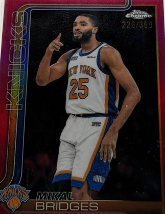 Mikal Bridges 2025 Topps Chrome Update Magenta Refractor /399