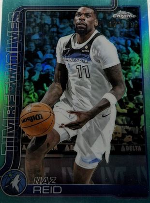 Naz Reid 2025 Topps Chrome Aqua Refractor /199