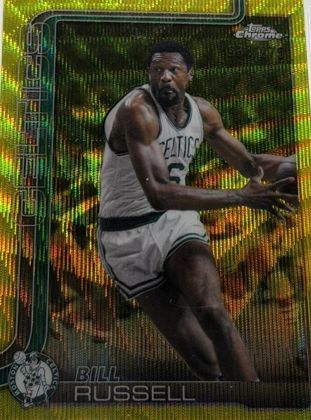 Bill Russell 2025 Topps Chrome Update Yellow Wave Refractor /275