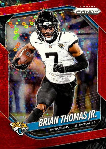 Brian Thomas Jr. 2025 Panini Prizm No Huddle Red /99