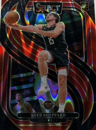 Reed Sheppard 2024 Panini Select Premier Level Orange Prizm /65