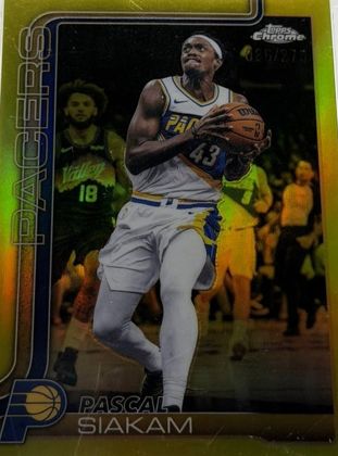 Pascal Siakam 2025 Topps Chrome Yellow Refractor /275