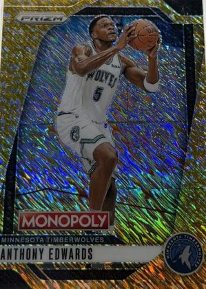 Anthony Edwards 2024 Panini Prizm Monopoly Millionaire Gold Shimmer /500