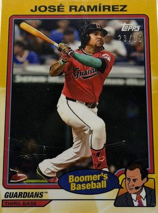 Jose Ramirez 2024 Topps x Chris Berman Boomer's Baseball Yellow /35
