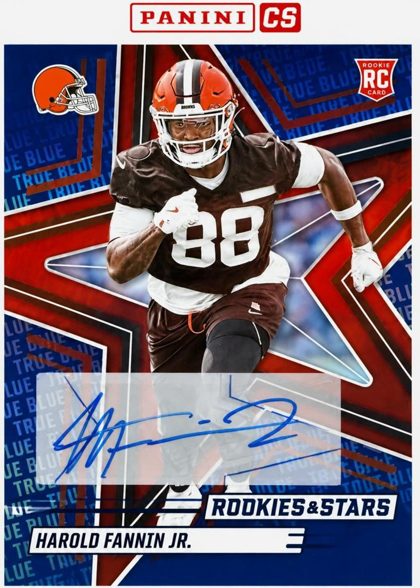 Harold Fannin Jr. 2025 Panini Rookies & Stars Rookie Signatures True Blue /99