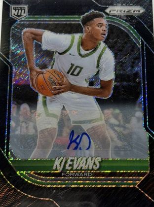 KJ Evans 2025 Panini Prizm Base Prizms Autographs Black Shimmer Prizm 1/1