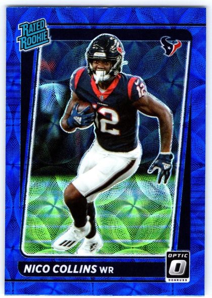 Nico Collins 2021 Panini Donruss Optic Rated Rookie Blue Scope