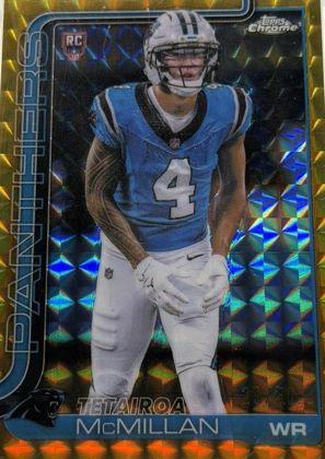 Tetairoa McMillan 2025 Topps Chrome Gold Geometric Refractor /50