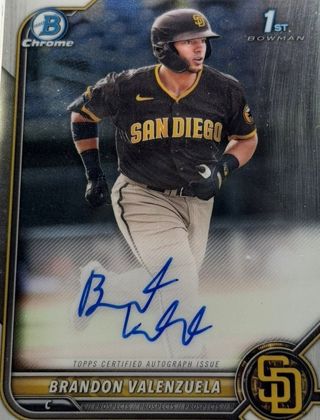 Brandon Valenzuela 2022 Bowman Chrome Prospect Autographs