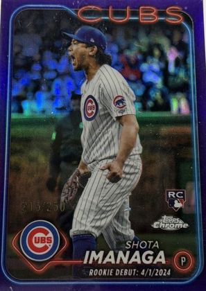 Shota Imanaga 2024 Topps Chrome Update Purple Refractor /250