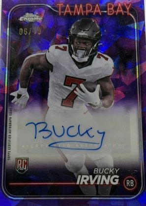 Bucky Irving 2024 Topps Chrome Sapphire Rookie Autographs Purple Sapphire /10