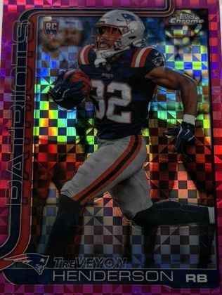 TreVeyon Henderson 2025 Topps Chrome Hot Pink X-Fractor