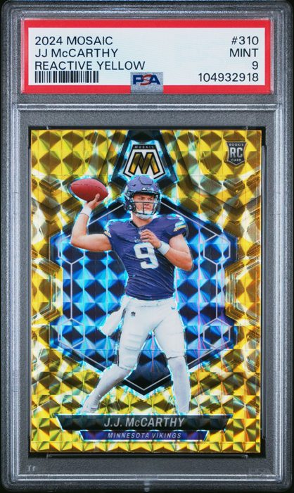 J.J. McCarthy 2024 Panini Mosaic Reactive Yellow